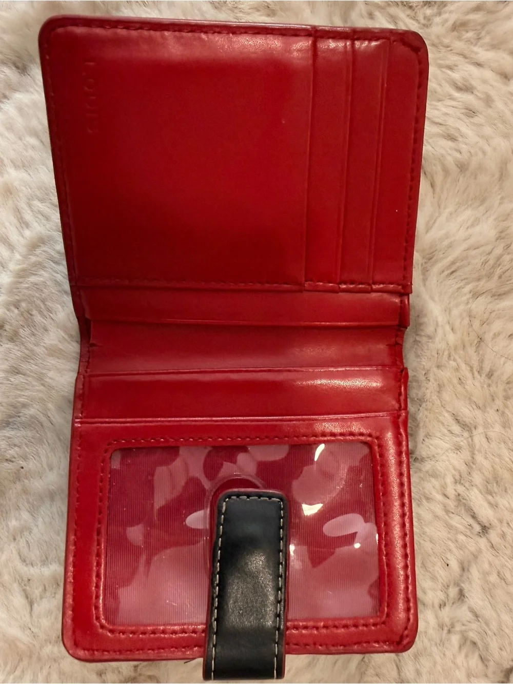 Lodis Black and Red Leather Wallet Bifold